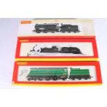 Three Hornby OO gauge model railways locomotives including R2183B 4-4-0 Class 2P tender locomotive