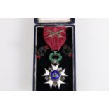 Belgium, Order of the Crown military Knighthood award with purple ribbon having crossed swords,