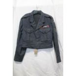 British Royal Air Force uniform, a blue jacket with Manclark and Son Ltd label "Blouse No2 Home