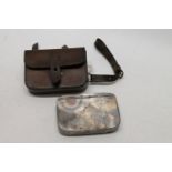 James Dixon and Sons EPBM sandwich box in leather saddle mountable case, 13cm x 10cm, Provenance: