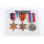 Three WWII medals including war medal, Burma star and 1939-1945 star, attributed to 14570394 W G