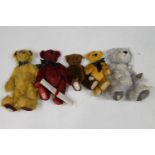 Five Dean's collectable teddy bears including Dezmond, Ruby (Collector's Club 2005 Member Only