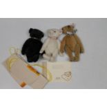 Three Steiff teddy bears including 662683 White Alpaca Bear Jill 2008 with certificate of
