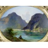 Emil Ludwig Löhr, Berlin 1809 – 1876 München, zugeschrieben, Blick auf Hallstatt