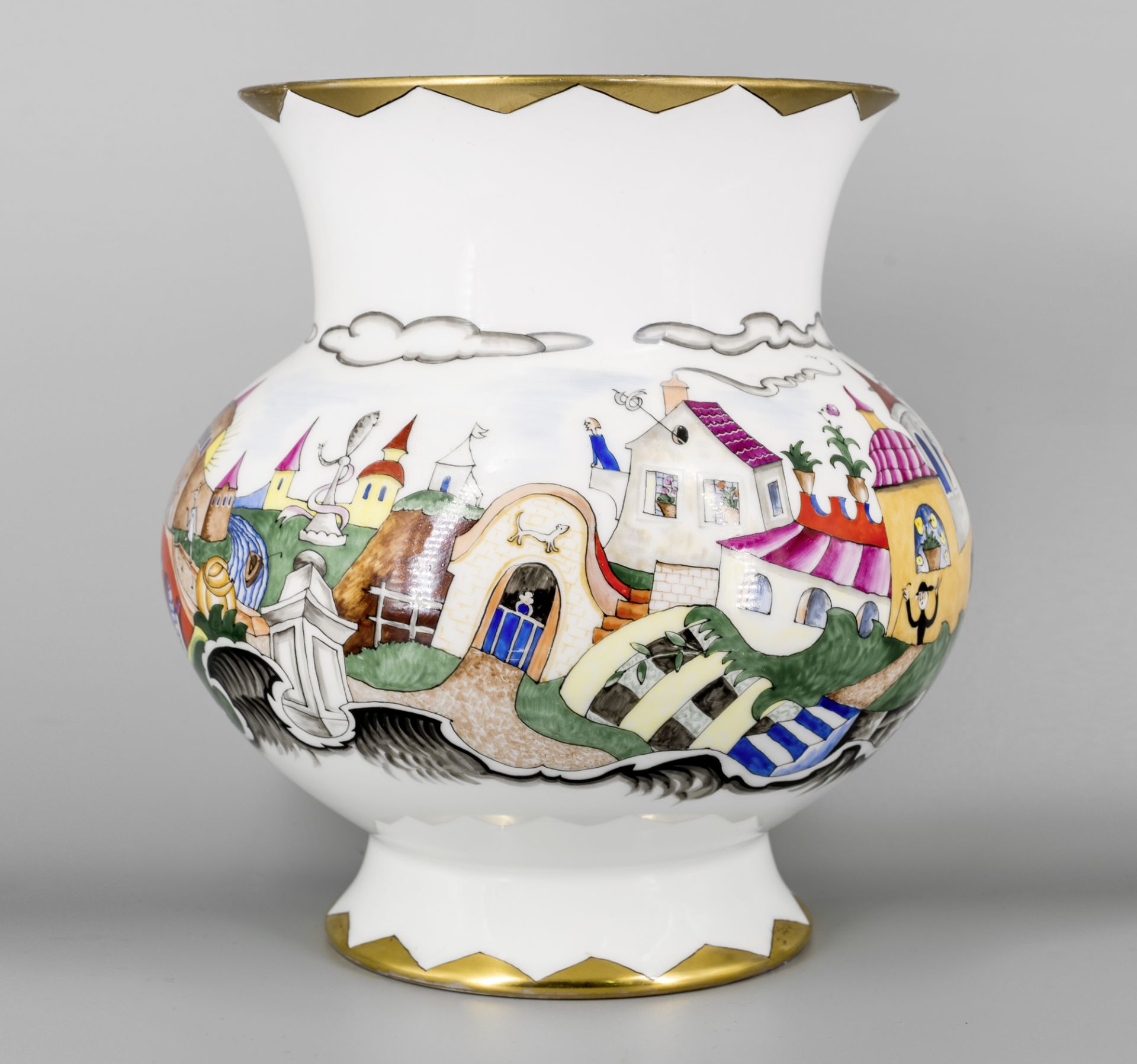 Franz von Zülow (Wien 1883 - 1963 Wien), Porzellan Vase, Augarten Wien