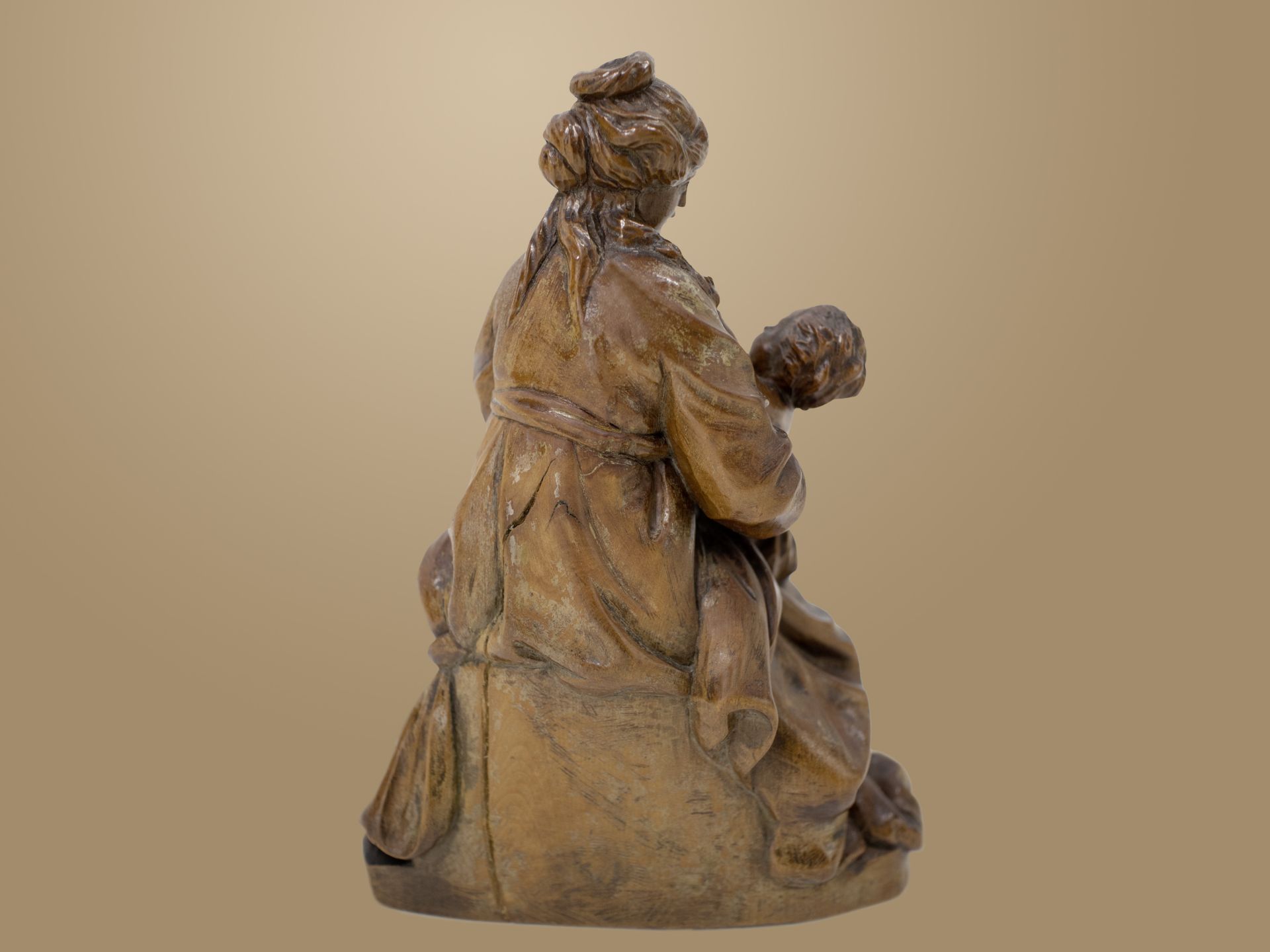 Meisterliche Skulptur des Klassizismus, 1750/70, Mutter mit Kind/Madonna - Image 5 of 6