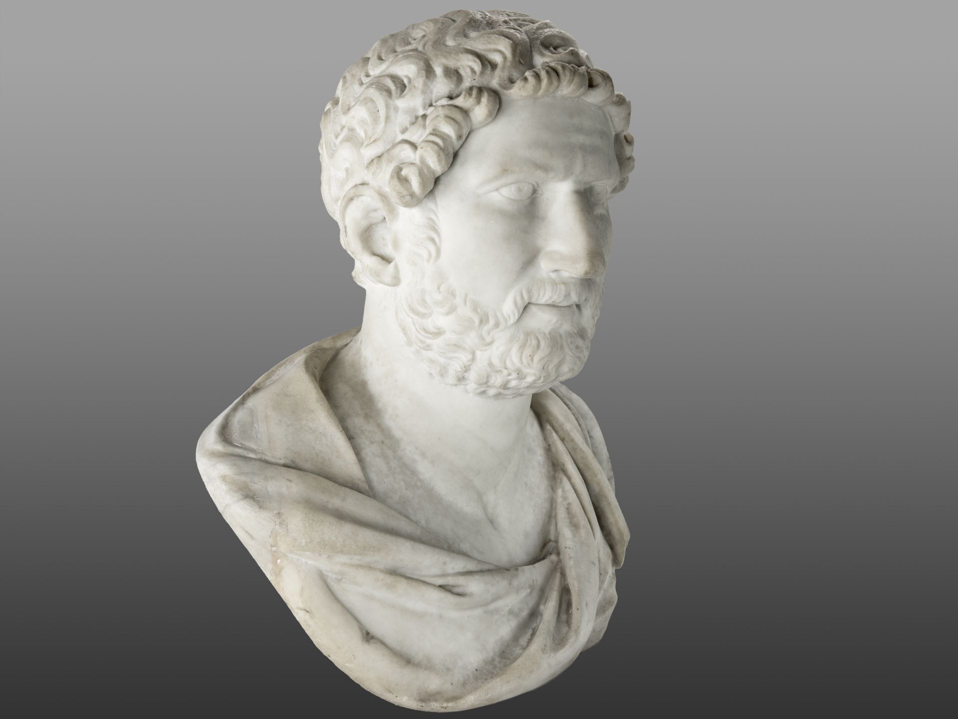 Portraitbüste des Kaisers Hadrian, Meisterlicher, italienischer Bildhauer, 17./ 18. Jahrhundert - Image 5 of 7