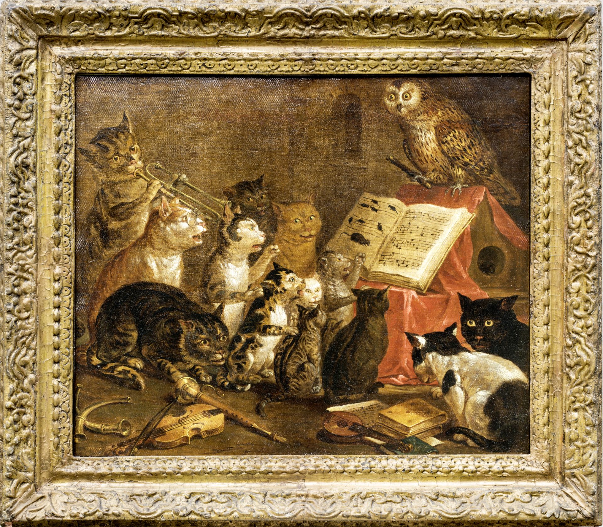 Katzenkonzert, Italien 17./18. Jahrhundert, Öl auf Leinwand - Image 2 of 3