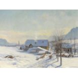 Adolf Helmberger, St. Gilgen 1885 – 1967 St. Gilgen, Blick auf St. Gilgen im Winter