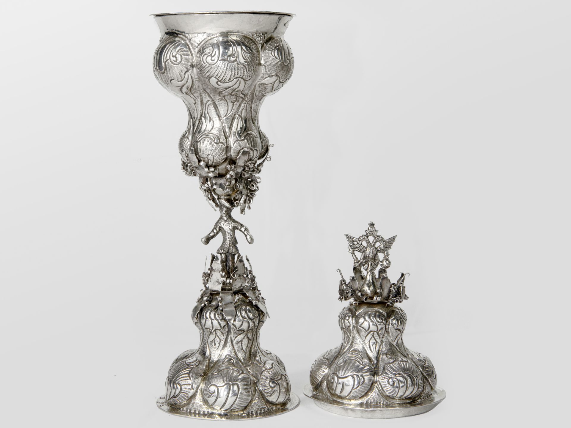 Eleganter Deckelpokal, Russisches Silber, Russland 18. Jh. - Bild 2 aus 6