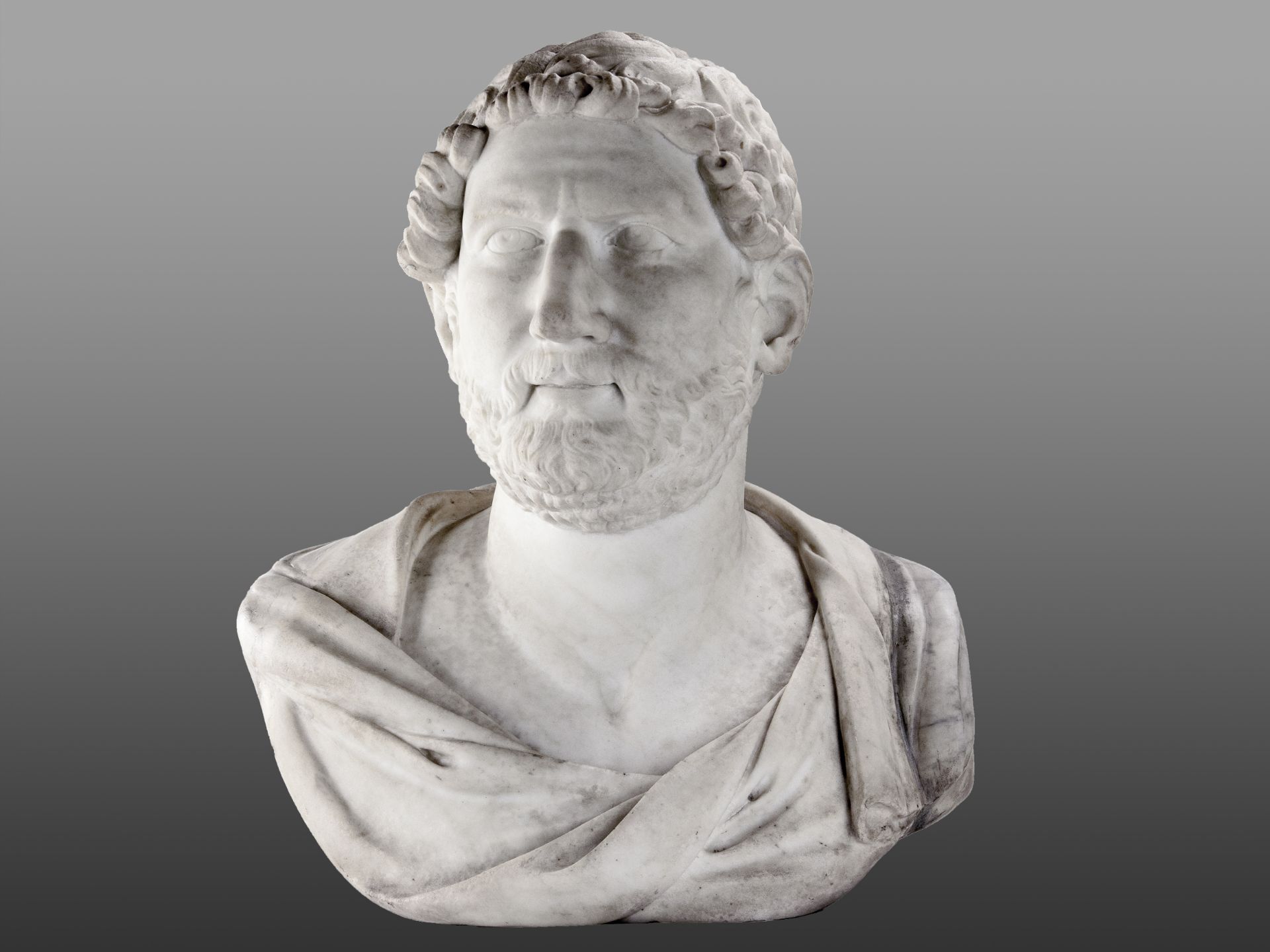 Portraitbüste des Kaisers Hadrian, Meisterlicher, italienischer Bildhauer, 17./ 18. Jahrhundert - Image 4 of 7