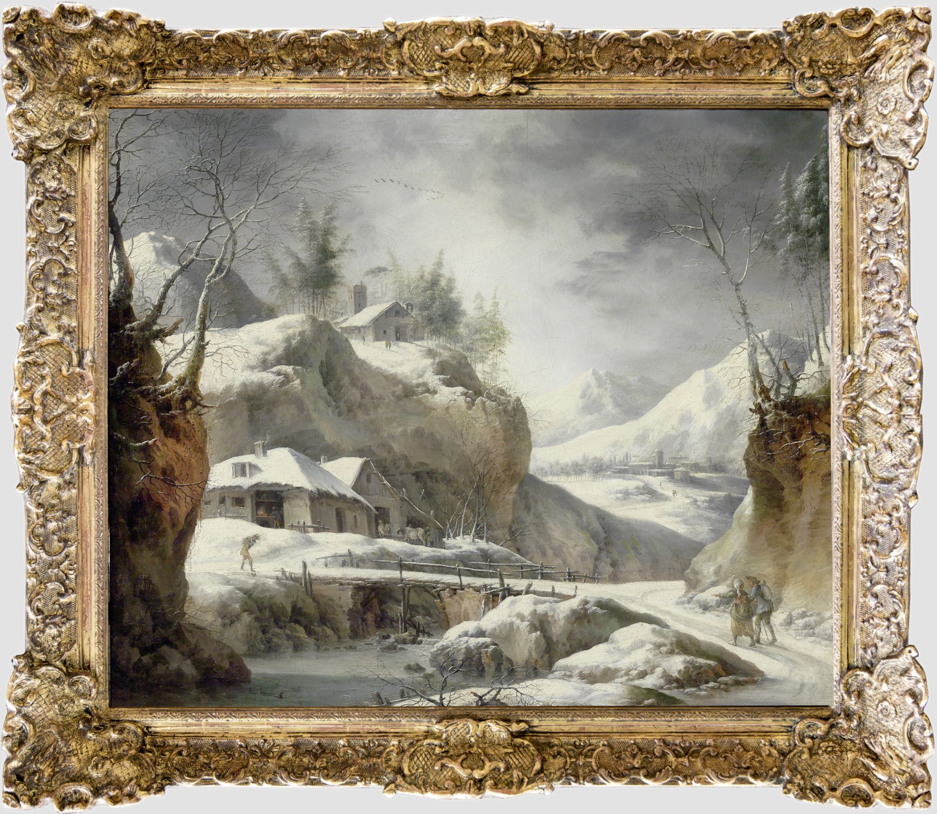 Johann Christian Vollerdt, Leipzig 1708 – 1769 Dresden, Winterliche Gebirgslandschaft 1754 - Image 2 of 3