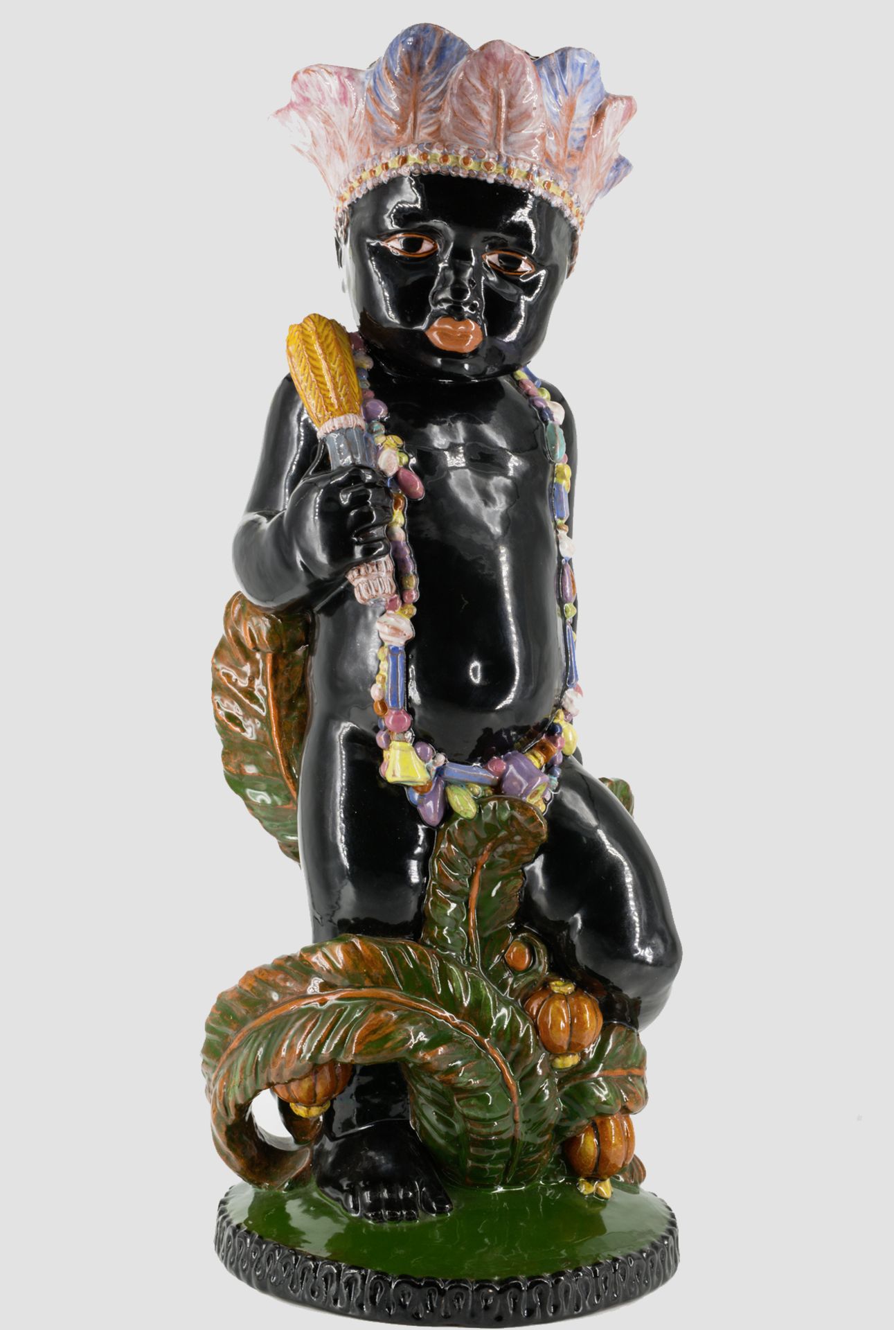 Seltener Putto Afrika, Michael Powolny (Judenburg 1871-1954 Wien), Gmundner Keramik 1913 - 1919