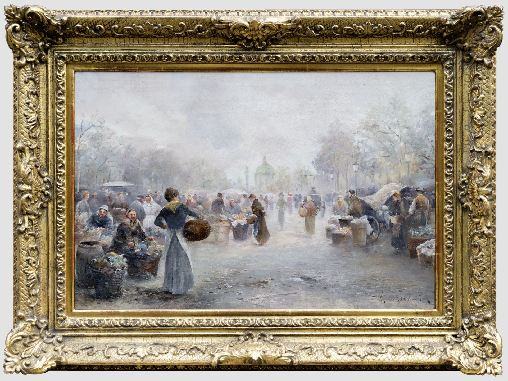 Emil Barbarini, Wien 1855 – 1930 Wien, Marktszene in Wien - Image 2 of 3