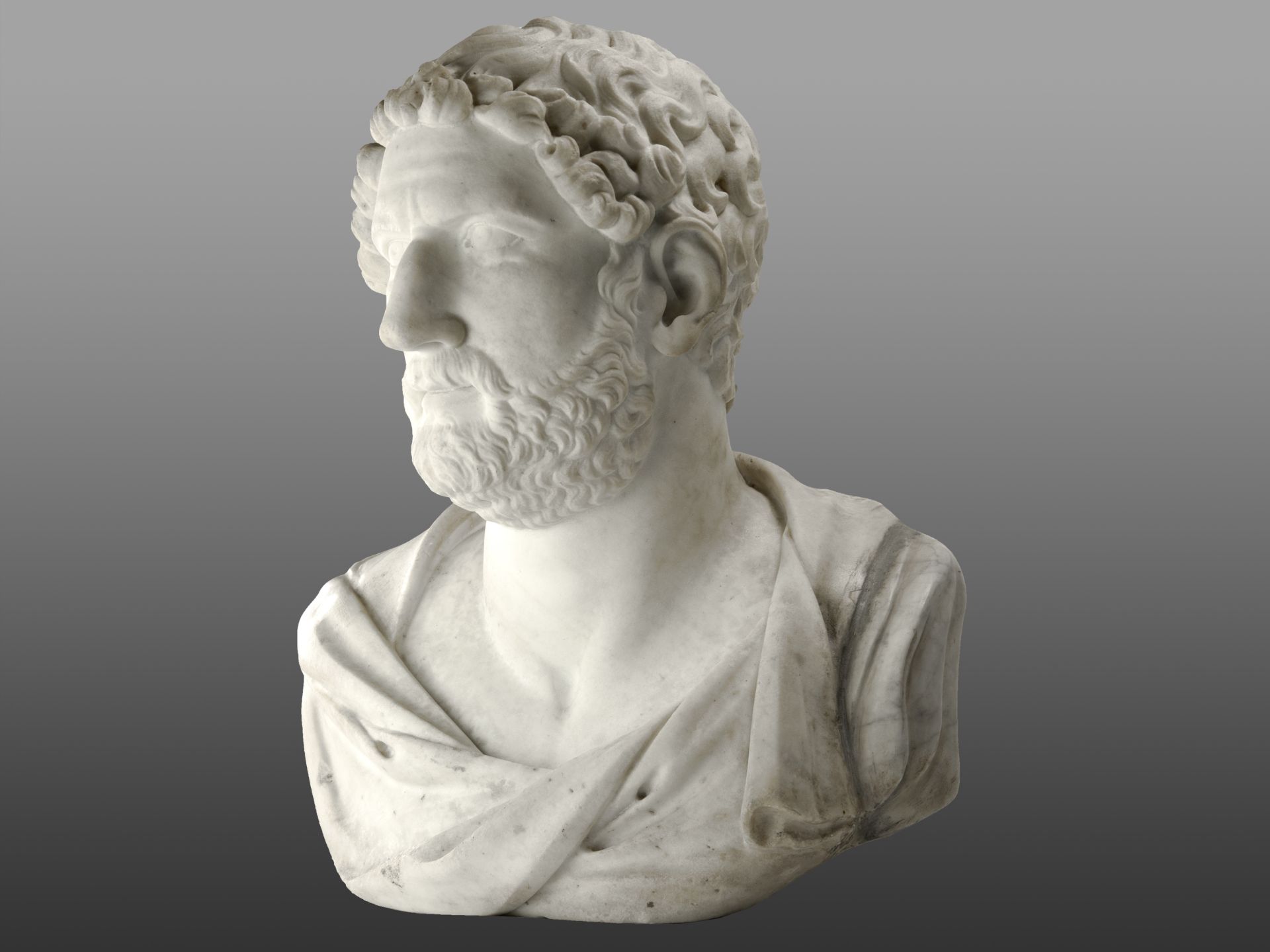 Portraitbüste des Kaisers Hadrian, Meisterlicher, italienischer Bildhauer, 17./ 18. Jahrhundert