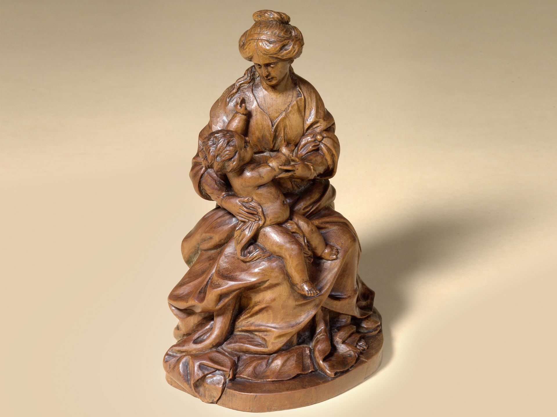 Meisterliche Skulptur des Klassizismus, 1750/70, Mutter mit Kind/Madonna - Image 4 of 6