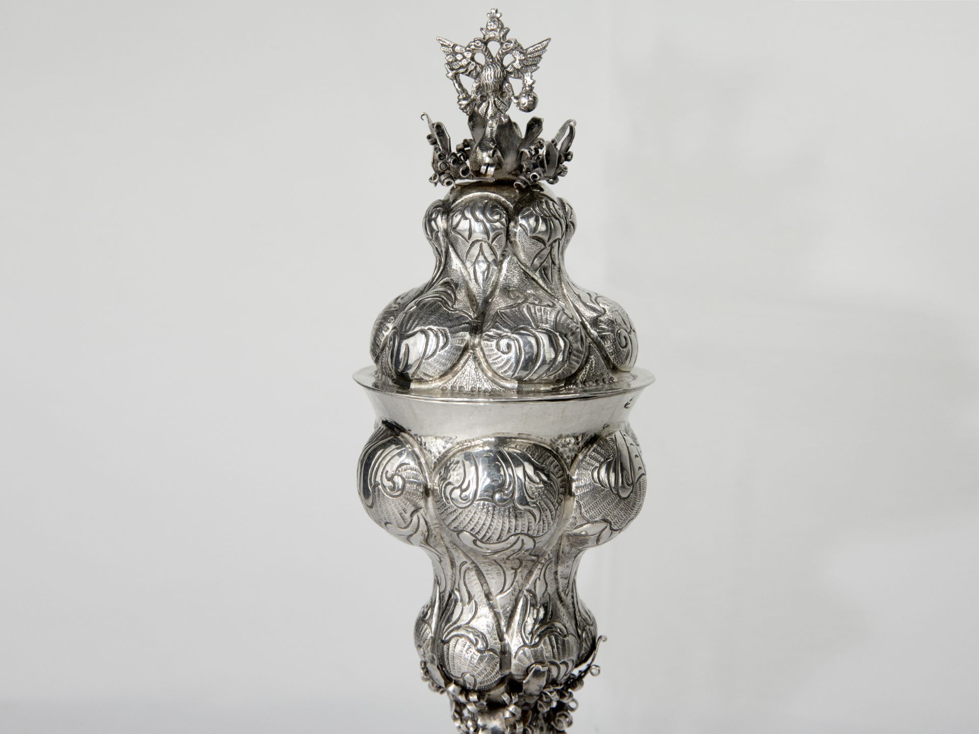 Eleganter Deckelpokal, Russisches Silber, Russland 18. Jh. - Bild 3 aus 6