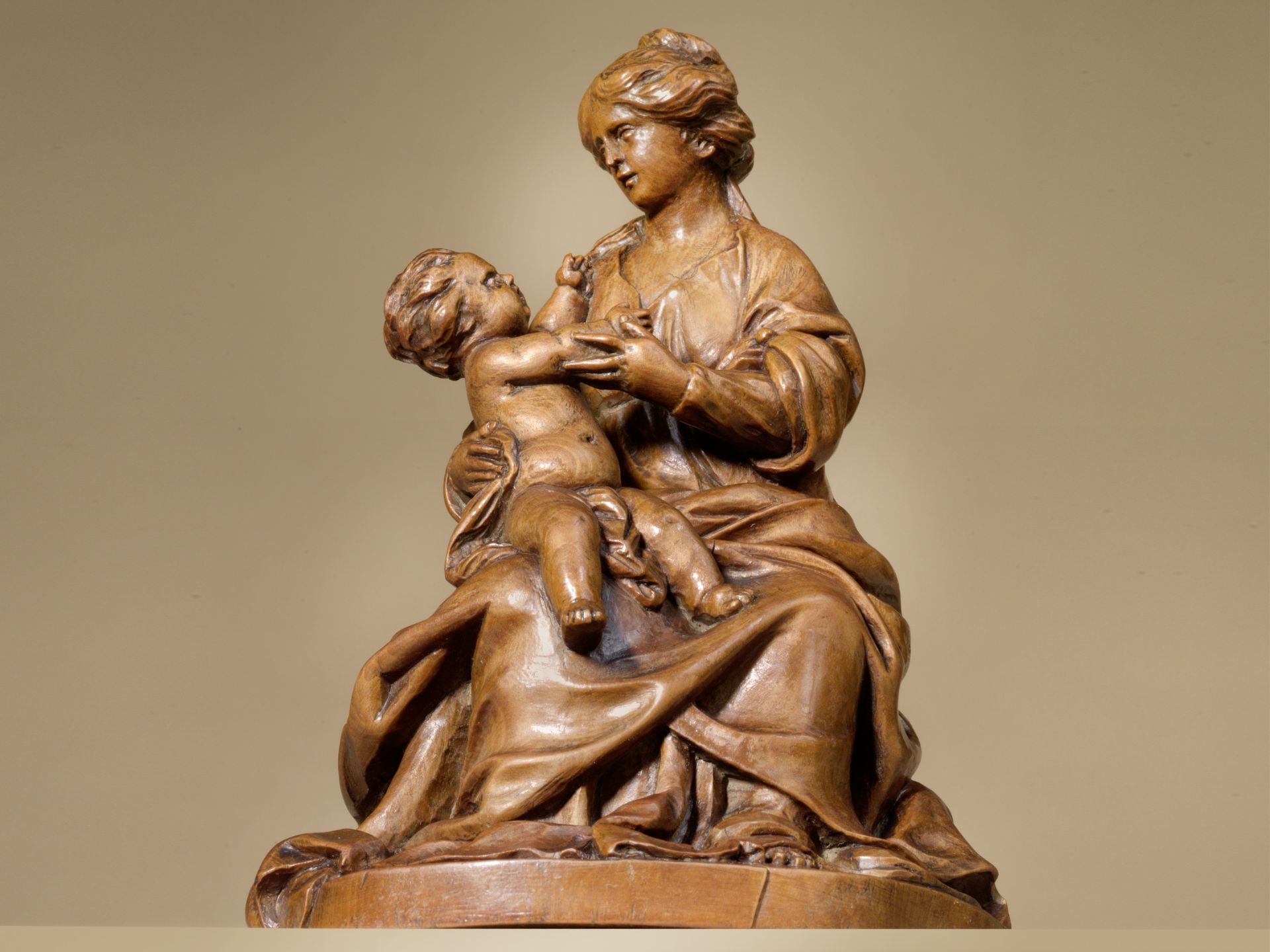 Meisterliche Skulptur des Klassizismus, 1750/70, Mutter mit Kind/Madonna - Image 3 of 6