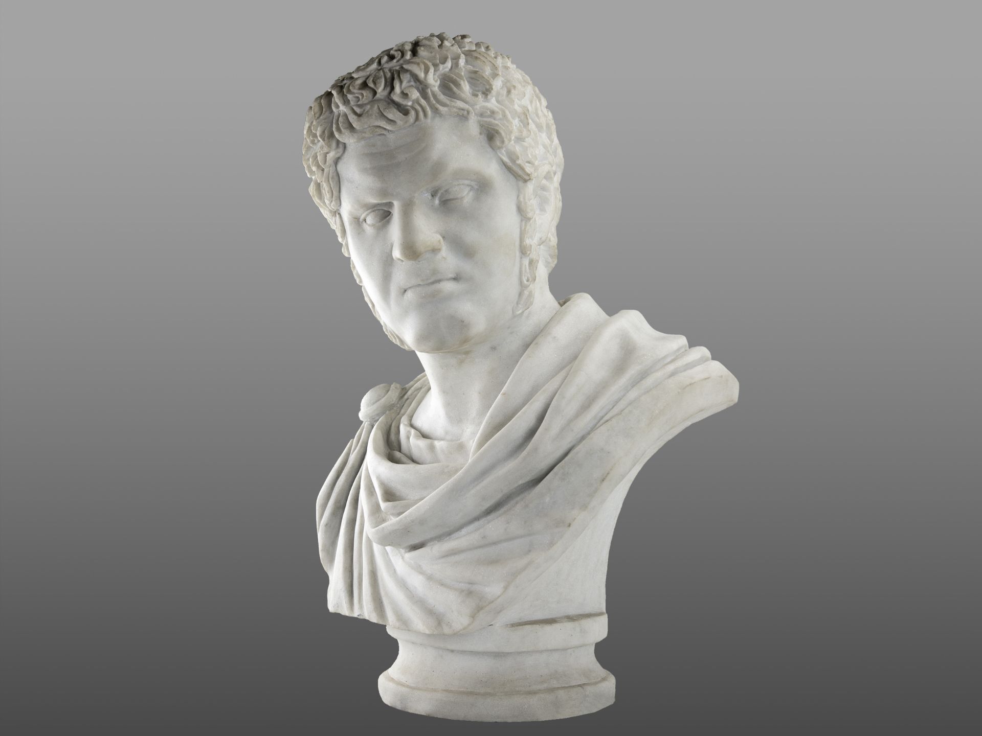 Büste des römischen Kaisers Caracalla, Meisterliche Bildhauerwerkstatt Italien/Rom, 19. Jahrhundert - Image 4 of 6