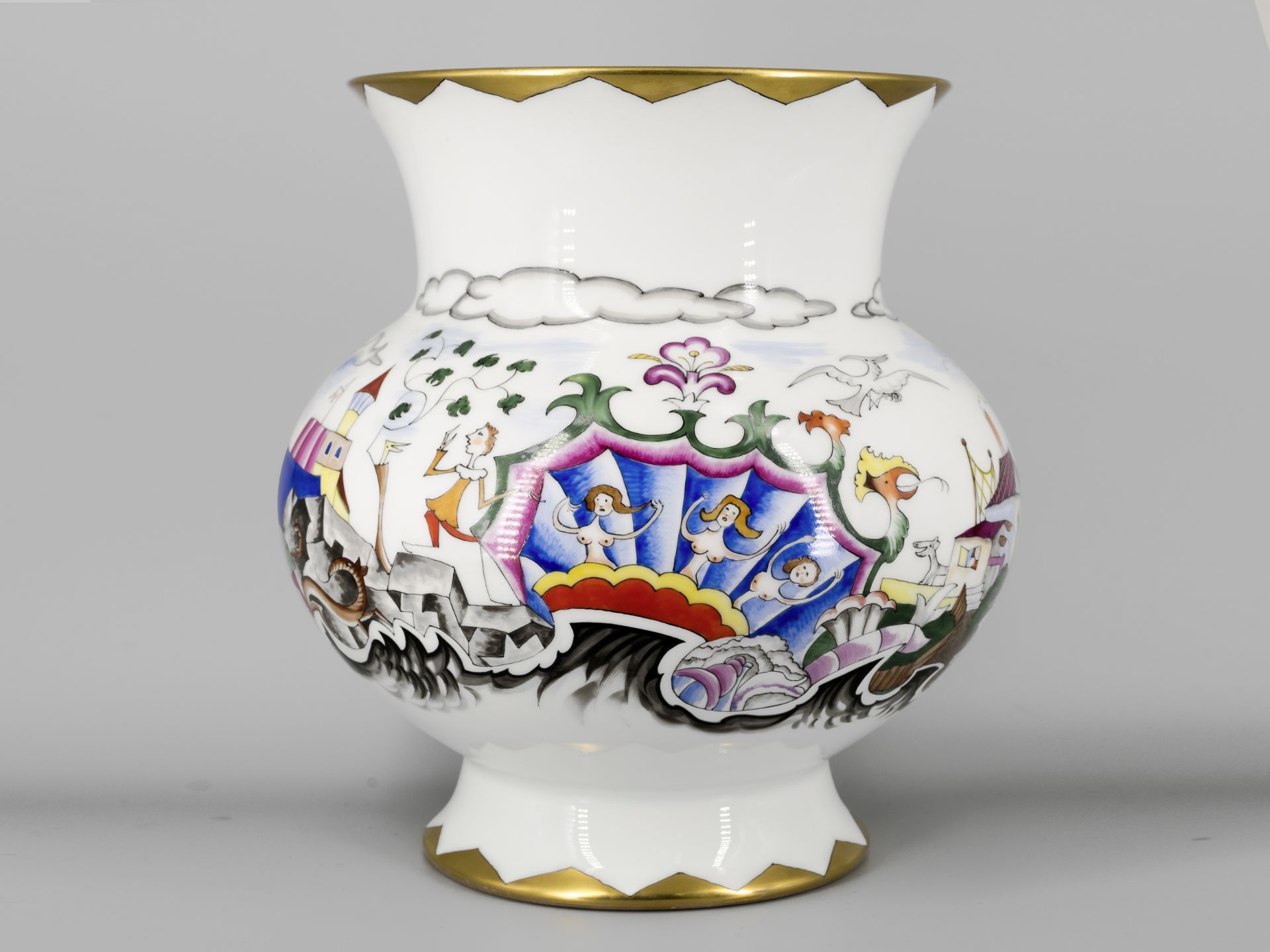 Franz von Zülow (Wien 1883 - 1963 Wien), Porzellan Vase, Augarten Wien - Image 2 of 4