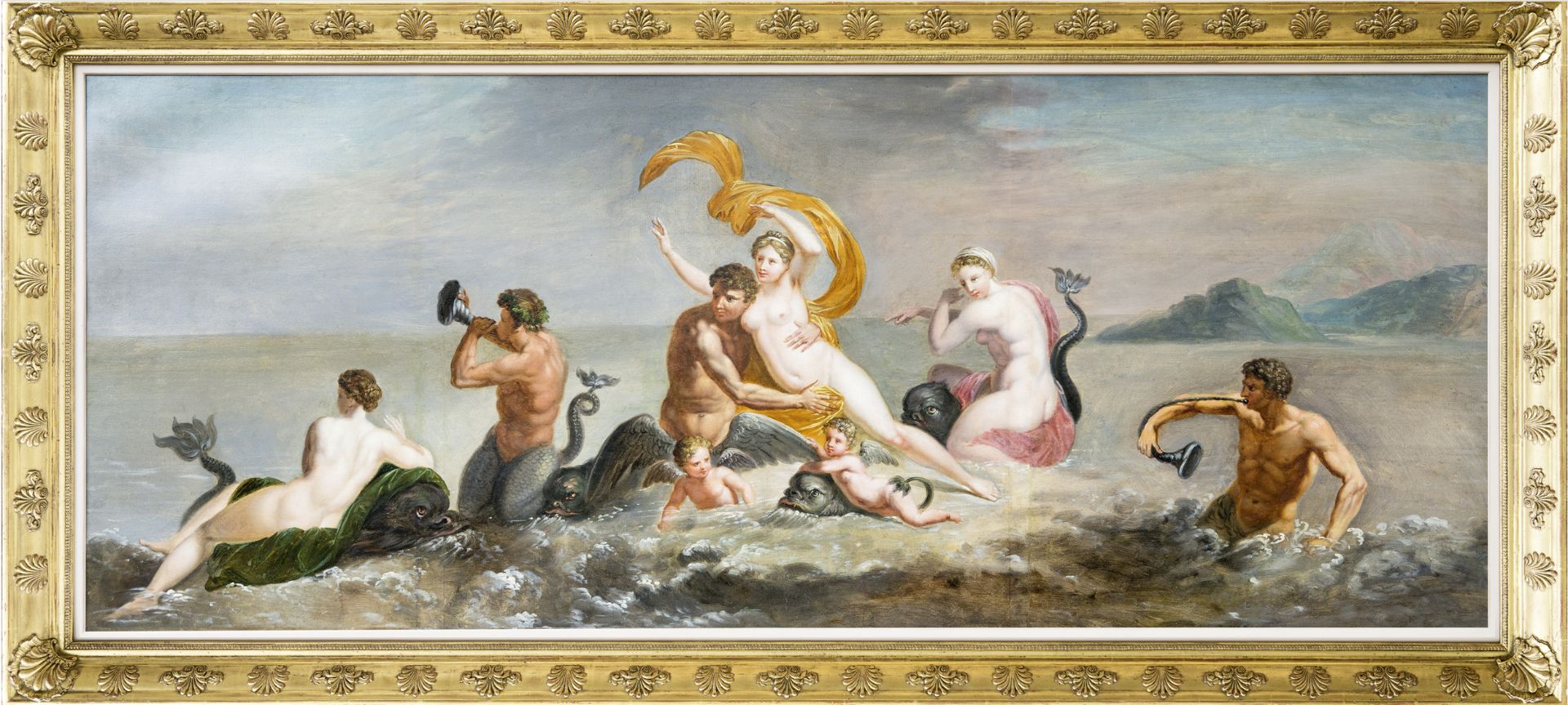 Mythologisches Gemälde "Triumph der Galateia", Italien/Rom?, 1750/70 - Bild 2 aus 3