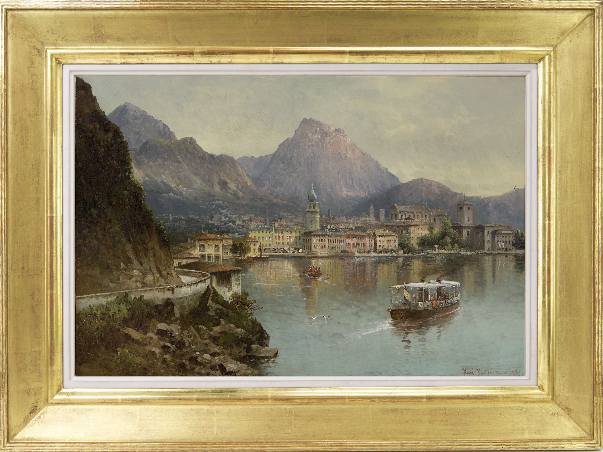 Karl Kaufmann, Schlesien 1843 – 1905 Wien, Blick auf Riva del Garda - Image 2 of 3