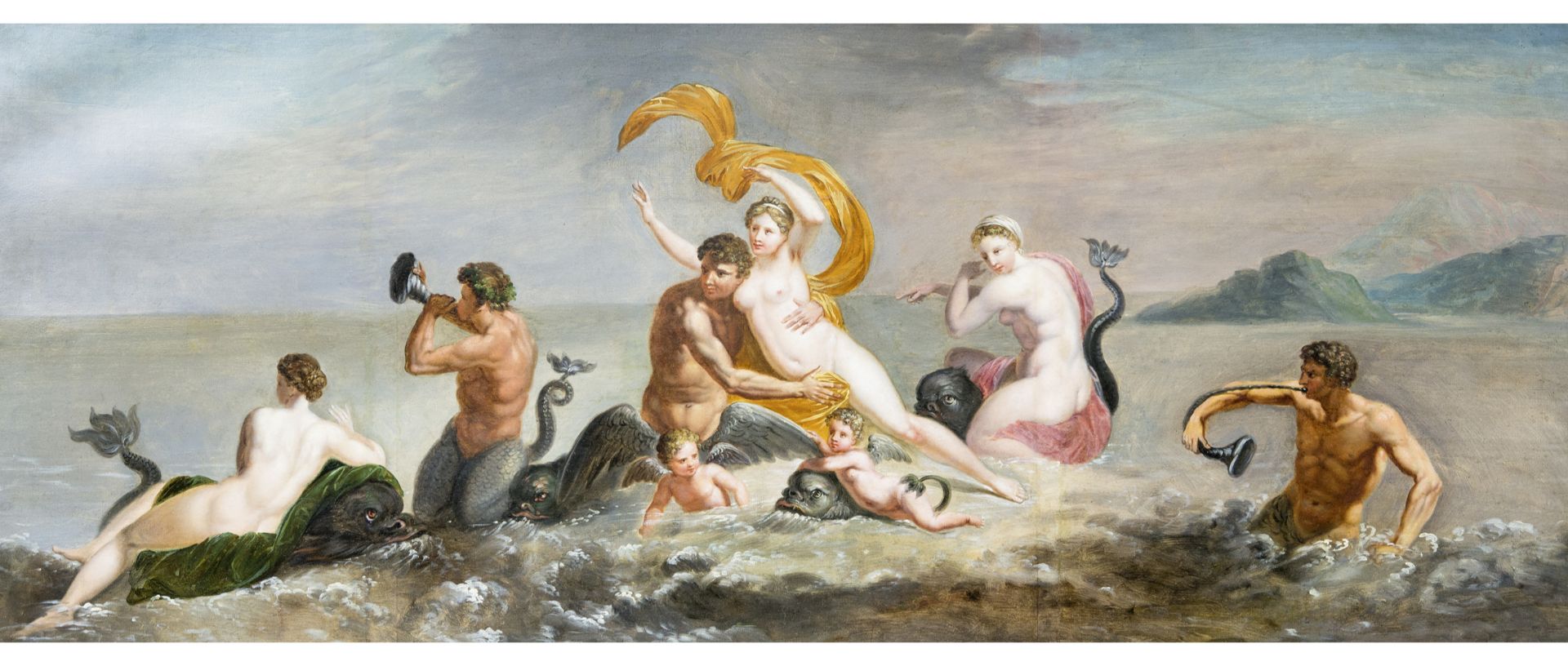 Mythologisches Gemälde "Triumph der Galateia", Italien/Rom?, 1750/70