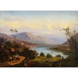 Blick auf Trient / Trentino, Biedermeier Gemälde