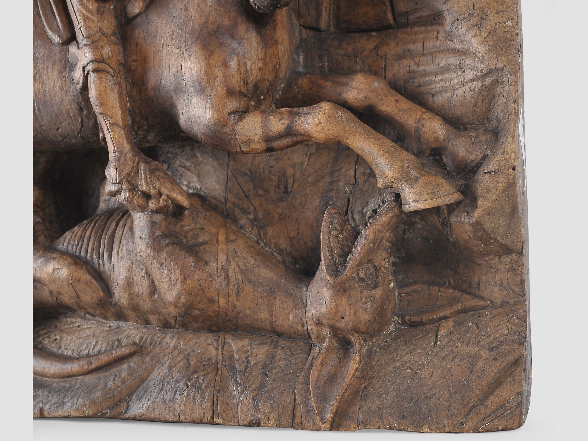 Meisterliches Relief, Heiliger Georg, Süddeutsch um 1500 - Bild 3 aus 4
