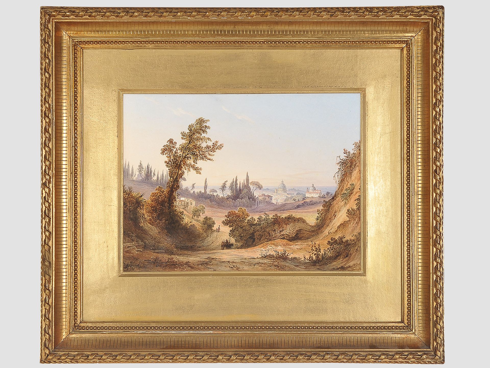 Friedrich Horner, Basel 1800 – 1864 Basel, Blick auf den Petersdom in der Ferne? - Bild 2 aus 4