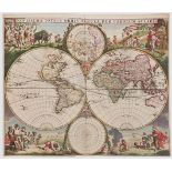Atlas, Amsterdam 1679 mit 21 handkolorierten Kupferstichen