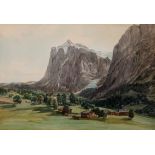 Thomas Ender, Wien 1793 – 1875 Wien, Motiv aus Südtirol, Aquarell