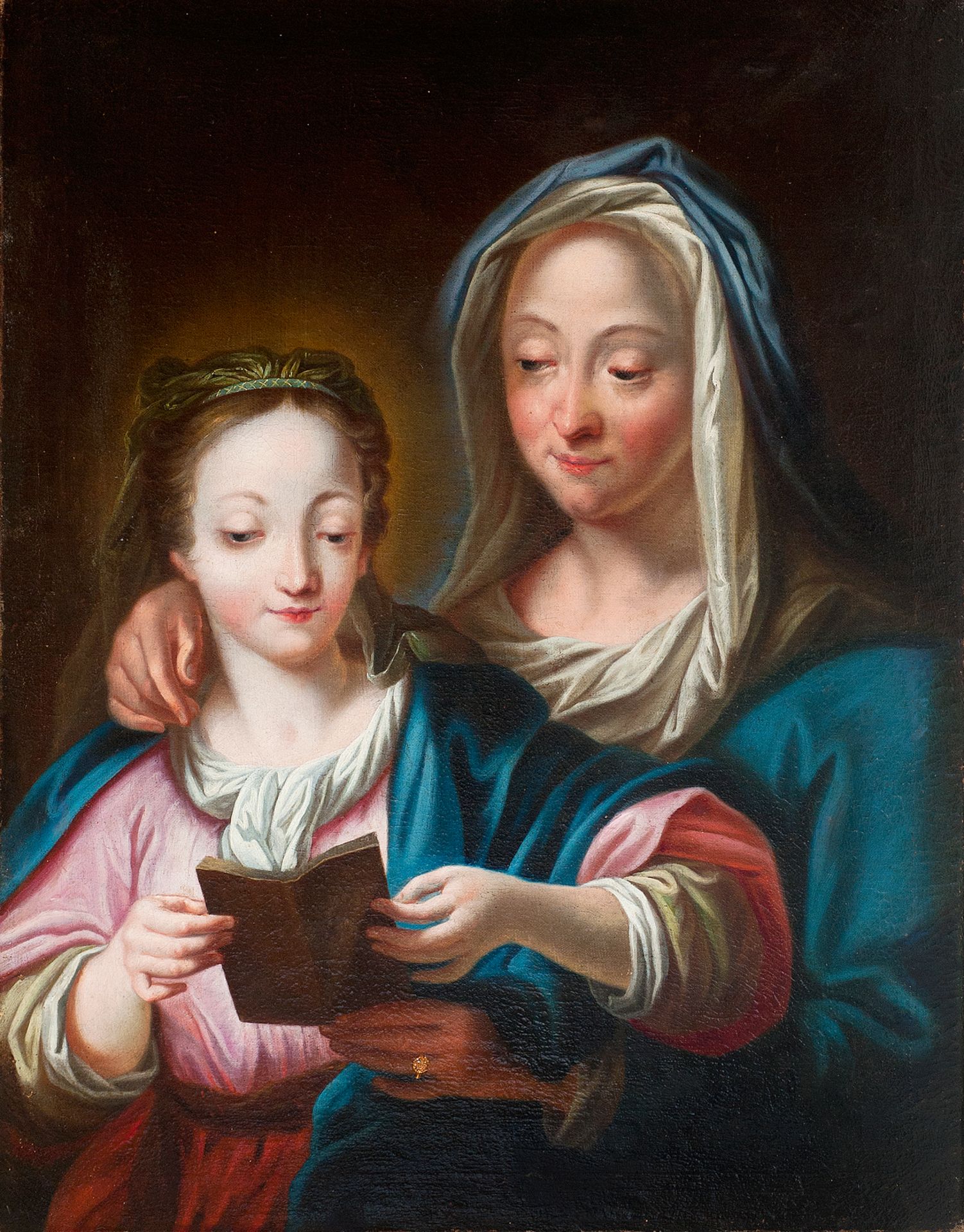 Ignaz Stern, detto Stella, Mauerkirchen 1679 – 1748 Rom (zug.), Anna die Maria das Lesen lehrt