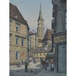 Richard Pokorny, Wien 1907 – 1997 Wien, Stallburggasse mit Michaelerkirche