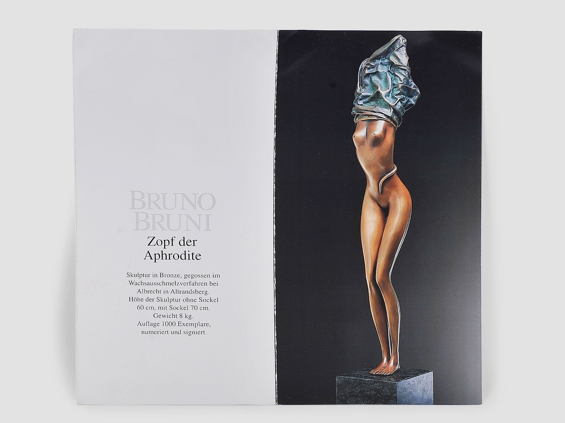 Bruno Bruni, geb. Gradara bei Pesaro 1935, Zopf der Aphrodite, Bronze - Bild 8 aus 8