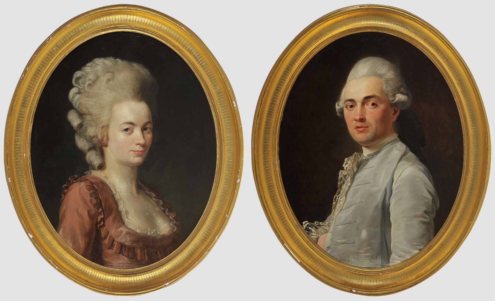 Nicolas Guy Brenet, Paris 1728 – 1792 Paris, Portraits des Ehepaares „Von Schauenstein“