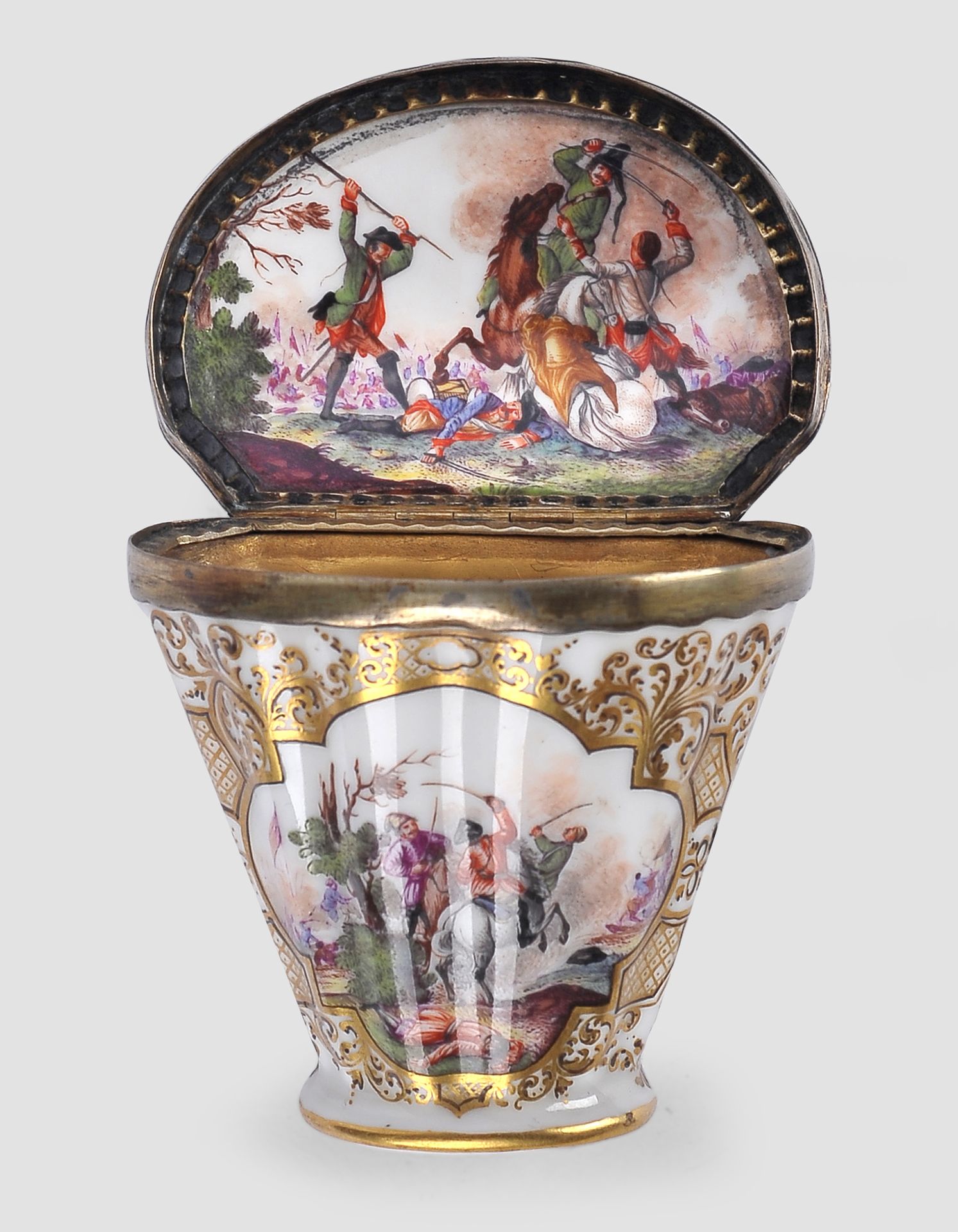 Museale Meissen Tabatiere, Johann Gregor Hoeroldt 1696-1775 (zugeschrieben)