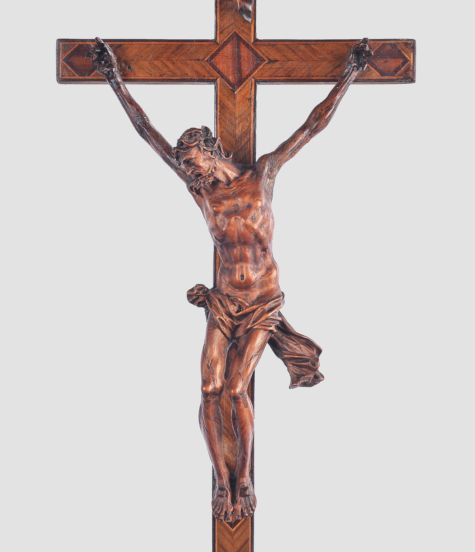 Standkreuz, Süddeutsch, um 1750, Nussholz - Image 3 of 6