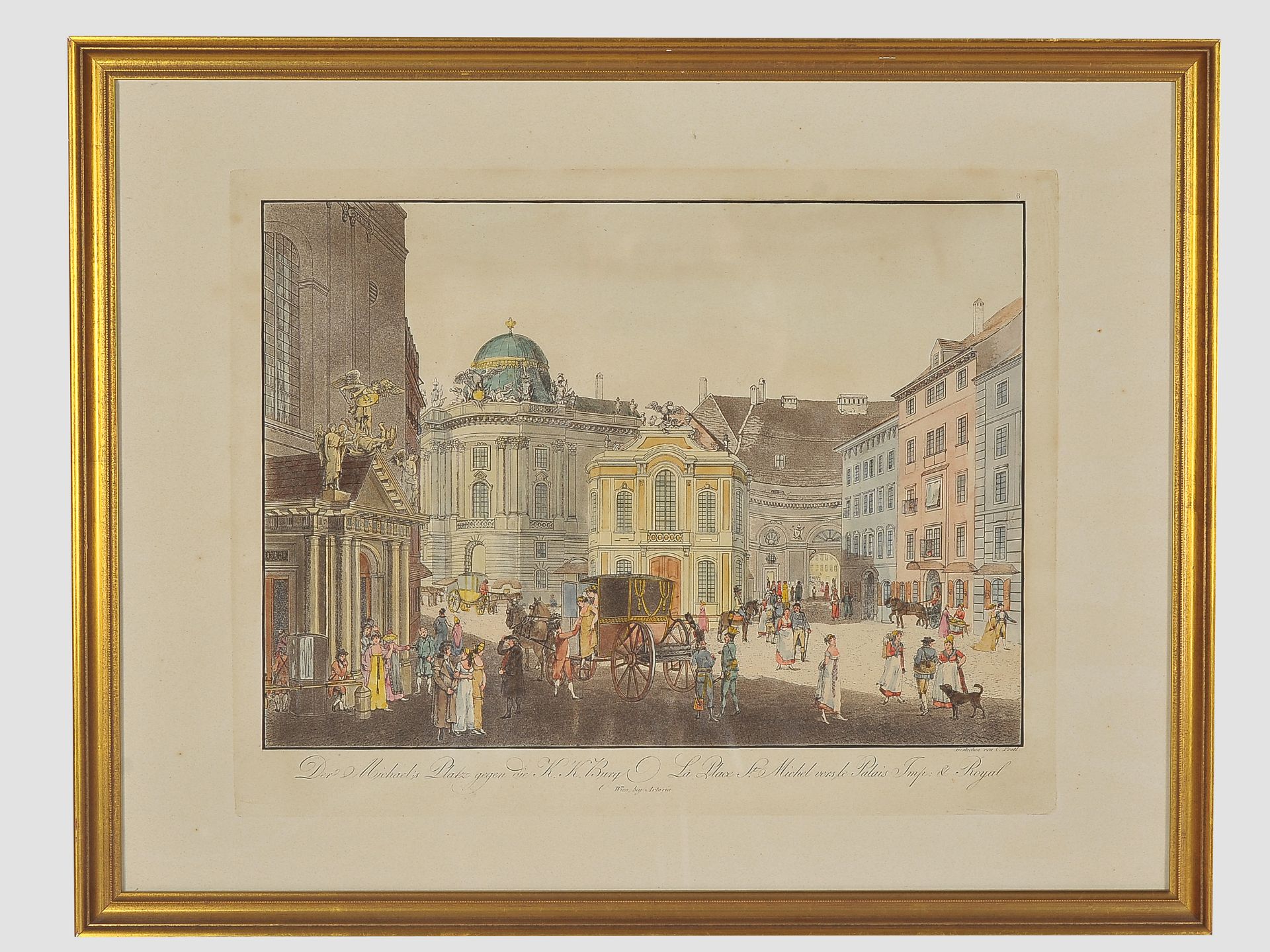 Das Alte Burgtheater, Kolorierter Stich, 18./19. Jahrhundert - Image 2 of 3