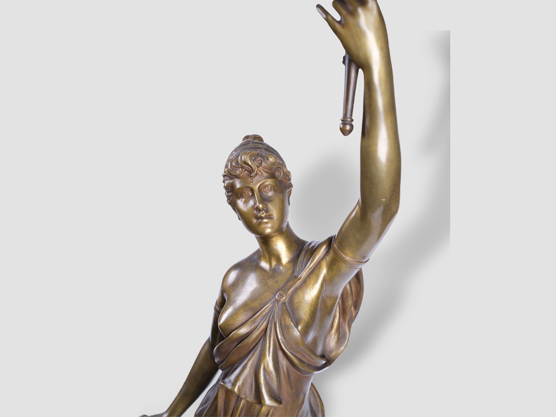 Impressive candelabra, Stuttgart 1898, Sculptural bronze casting - Image 5 of 6