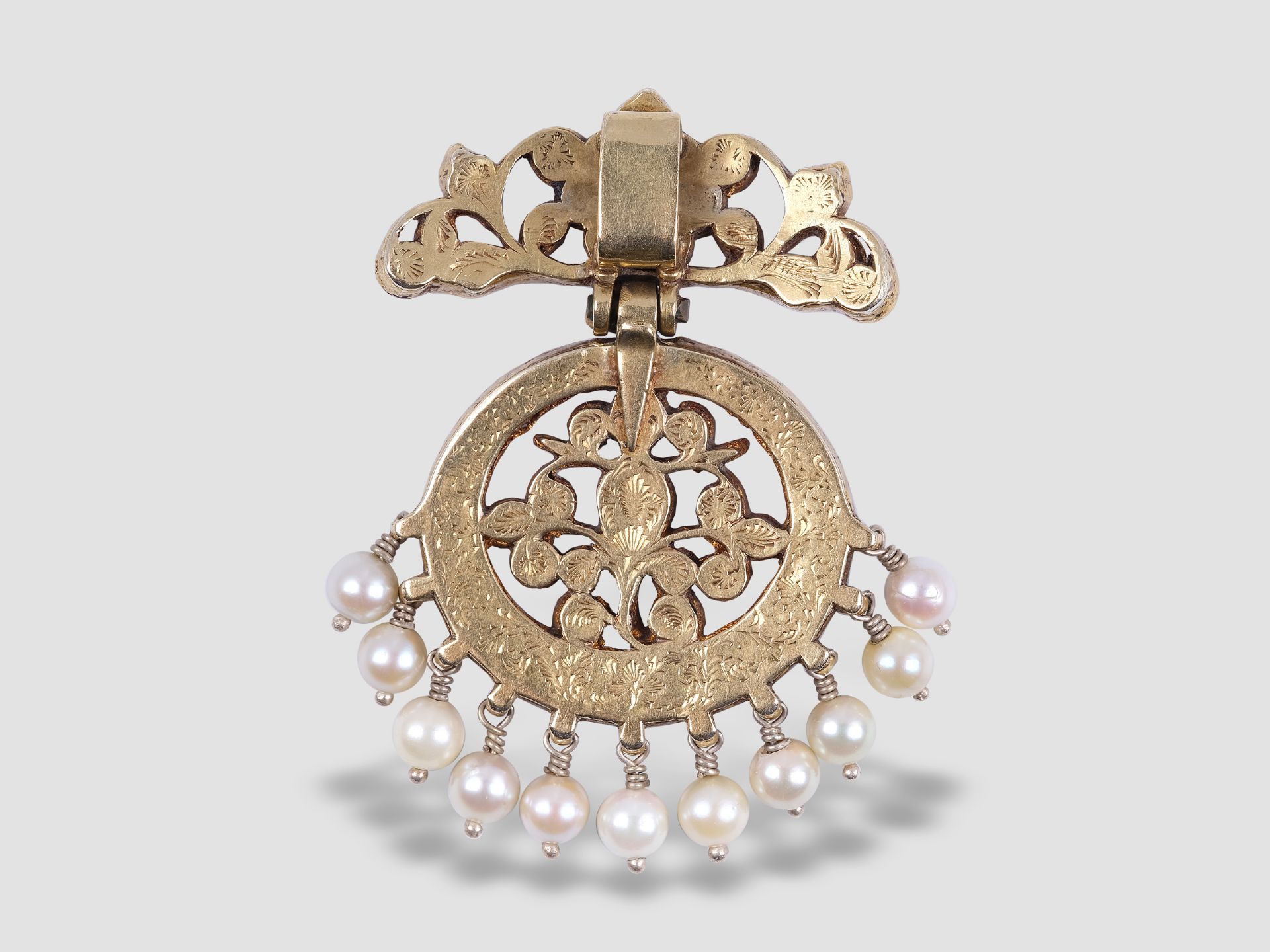 Elegant Antique Indian Pendant, Manufactured 1750 - 1850, Gold, ca. 24 carat - Image 2 of 2