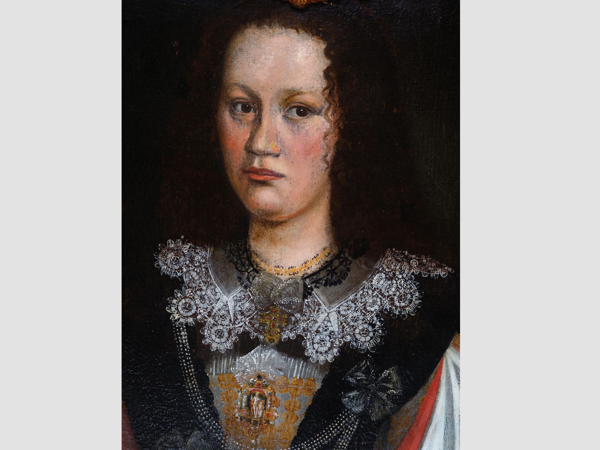 Austria 1601, Portrait of a Lady of Sigersdorf, Oil on canvas - Image 3 of 8