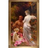 Eduard Veith, Neutitschein 1858 – 1925 Wien, Faun & Nymphe mit Putto als die Allegorie des Herbstes