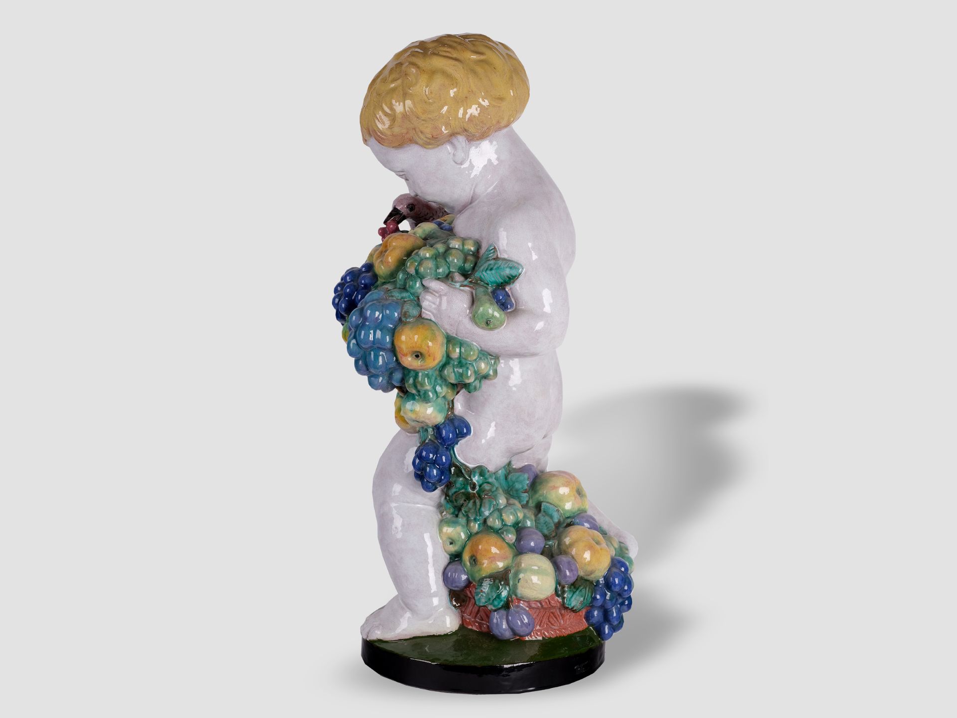 Michael Powolny, Judenburg 1871 – 1954 Vienna, Large putto with fruits and bird - Image 3 of 6