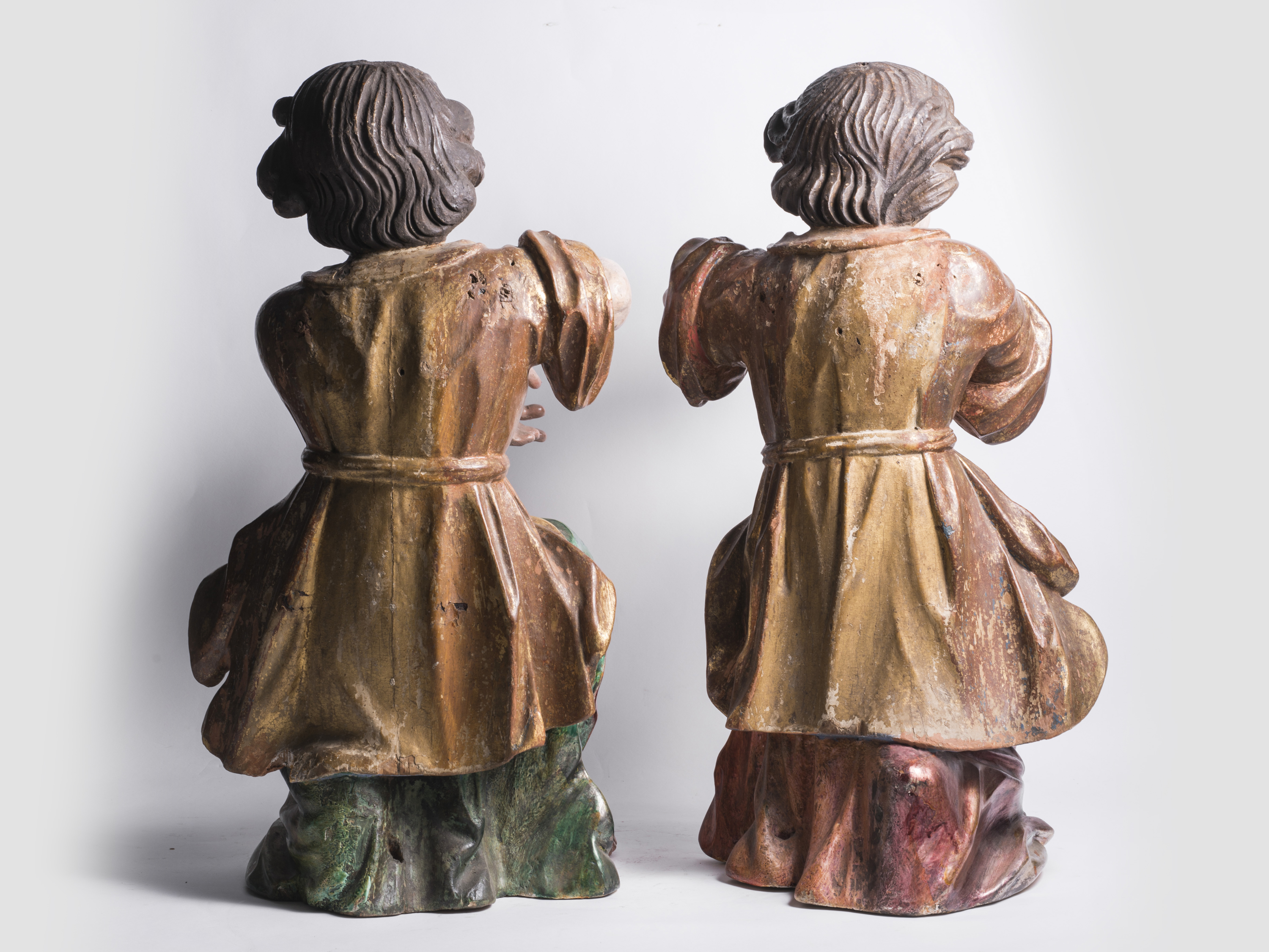 Pair of sconce angels, South German, Baroque, 17th/18th century - Image 7 of 9