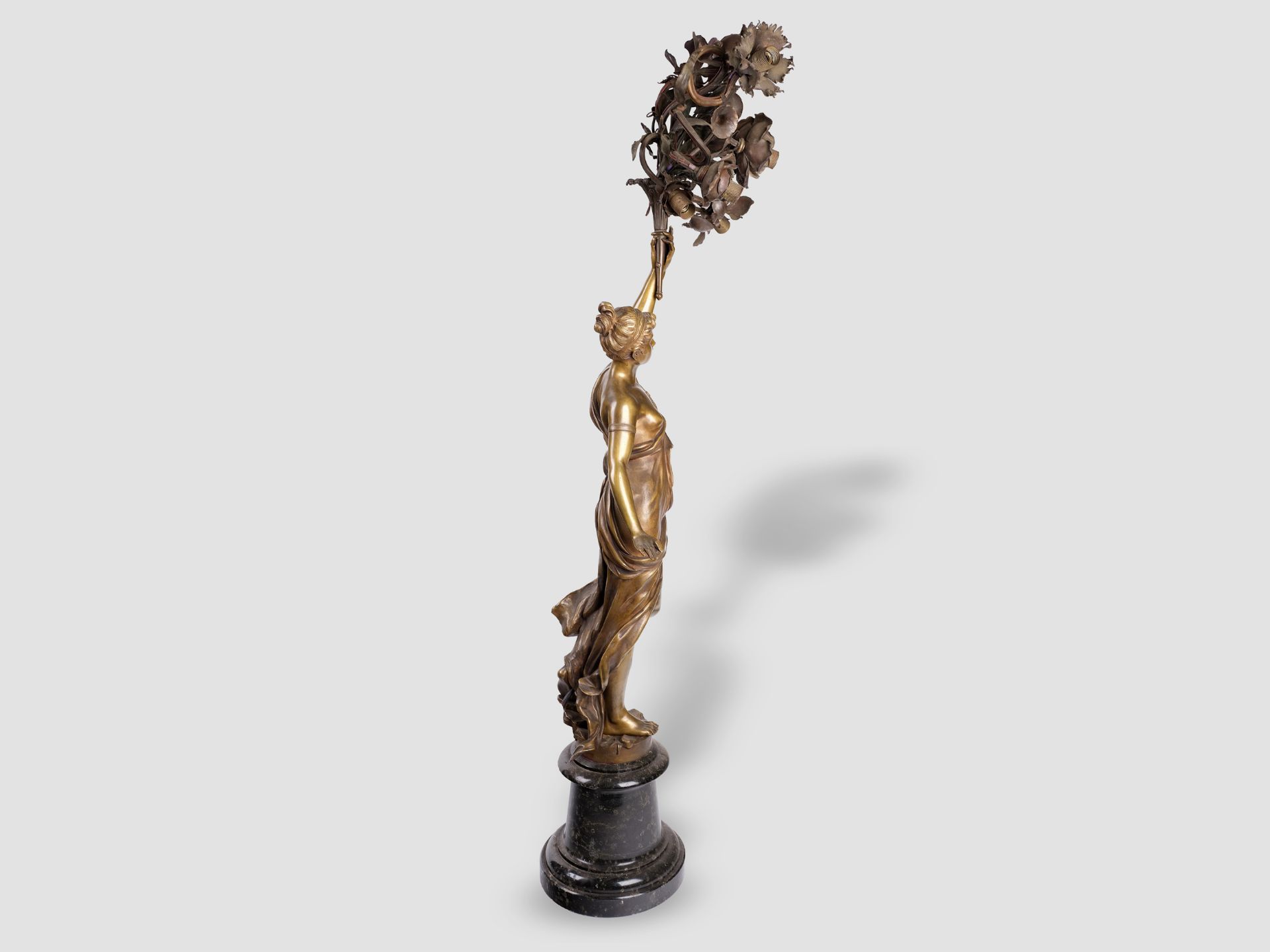 Impressive candelabra, Stuttgart 1898, Sculptural bronze casting - Image 3 of 6