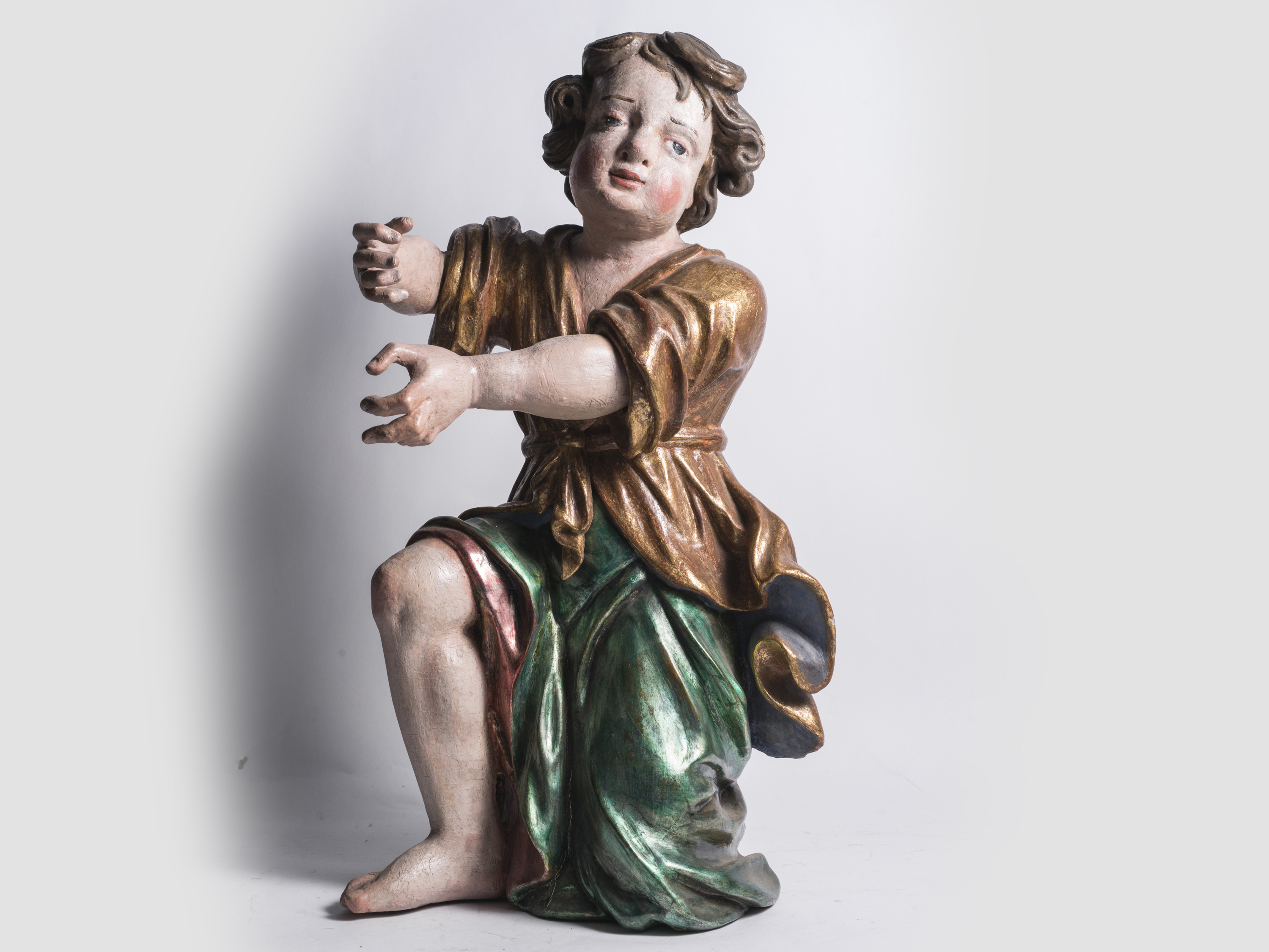 Pair of sconce angels, South German, Baroque, 17th/18th century - Image 3 of 9
