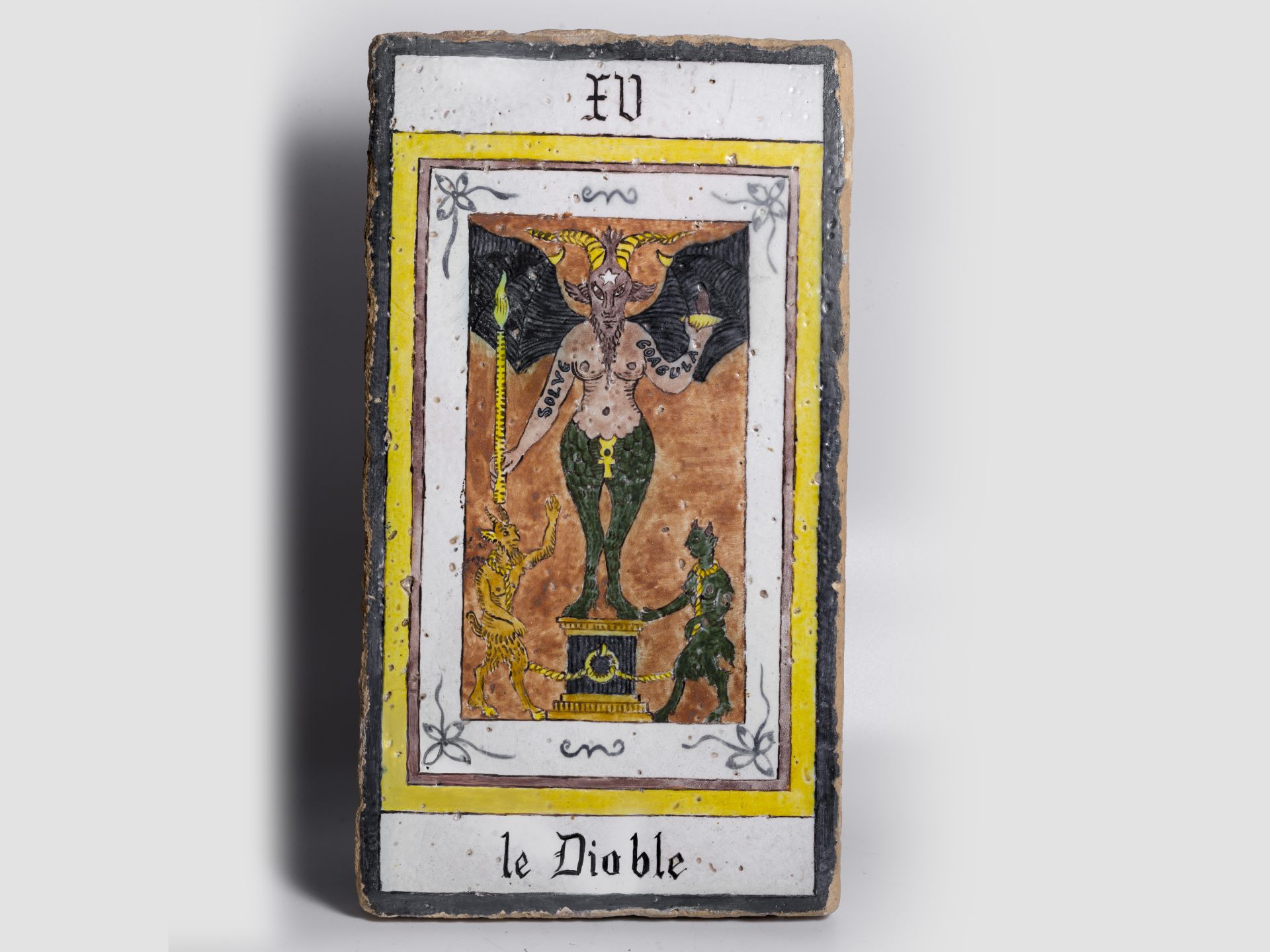 Two tarot tiles, France or Italy, 18th/19th century - Image 2 of 7