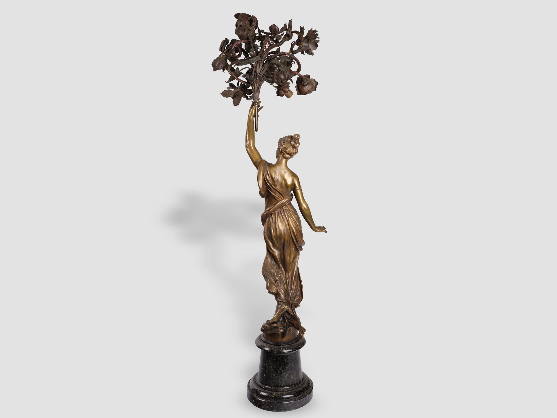 Impressive candelabra, Stuttgart 1898, Sculptural bronze casting - Image 4 of 6