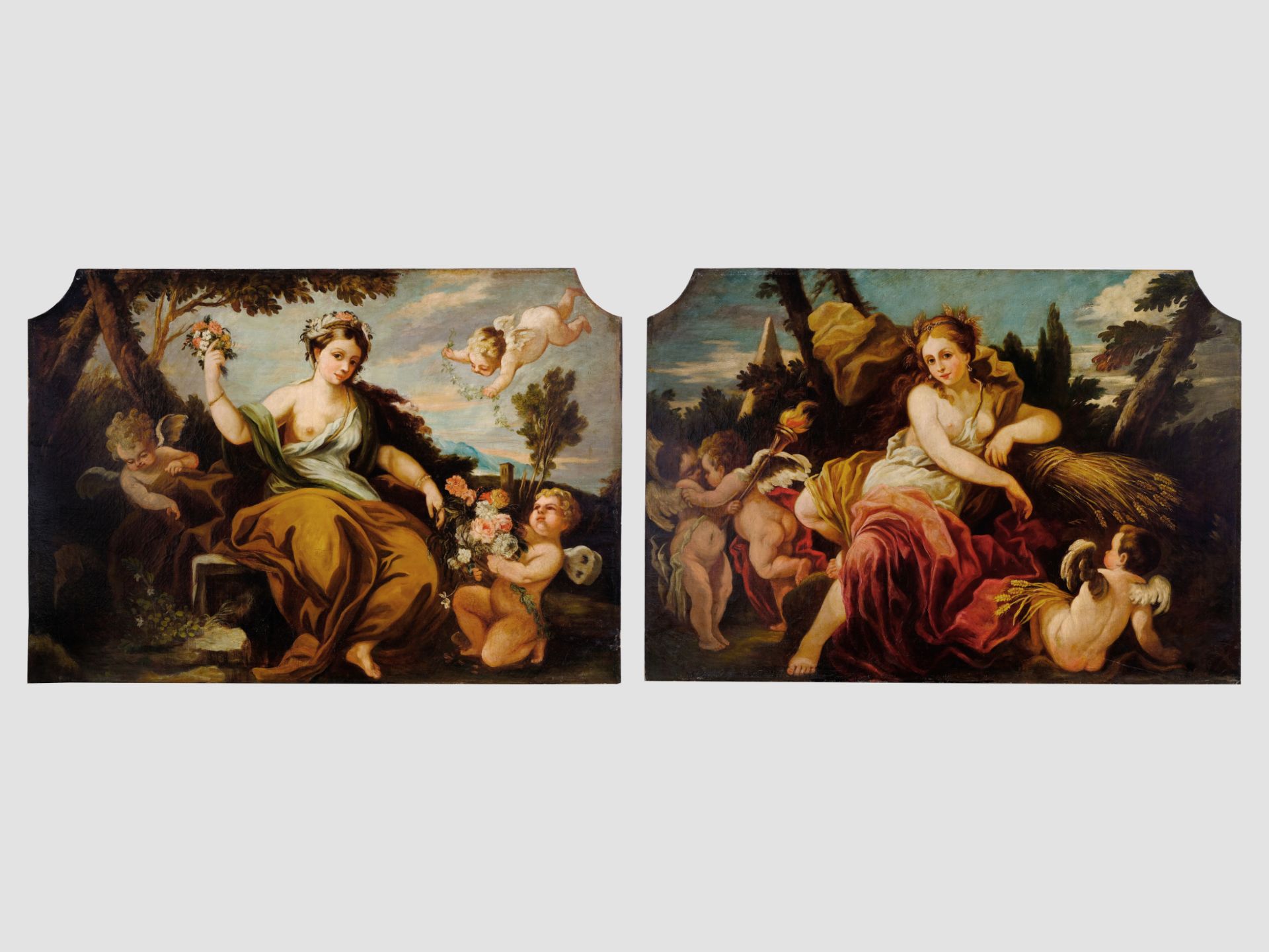 Pair of allegories, Spring and summer, 1st half 18th century